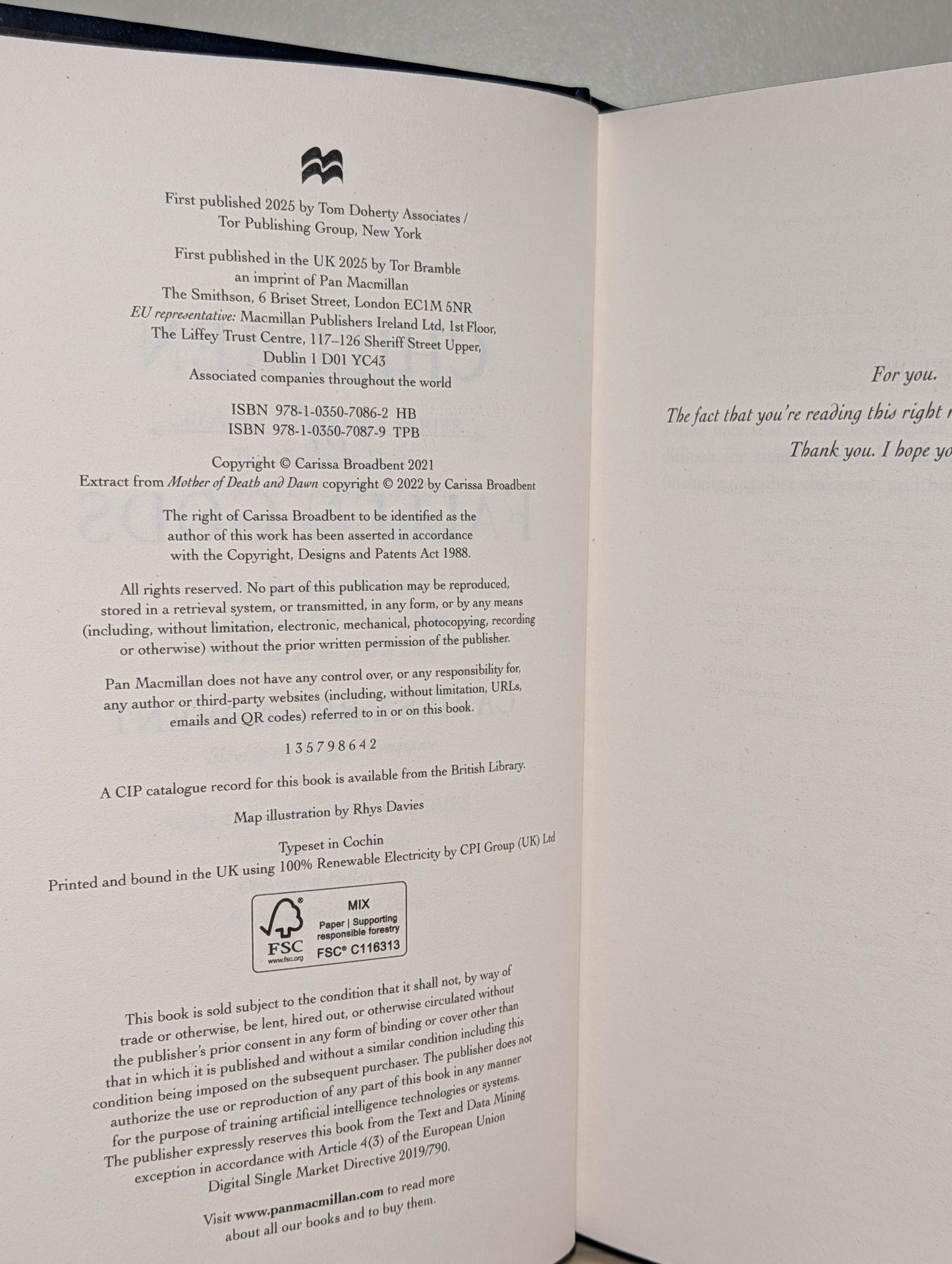 Children of Fallen Gods by Carissa Broadbent (Signed First Edition with sprayed edges) - Fialta Books