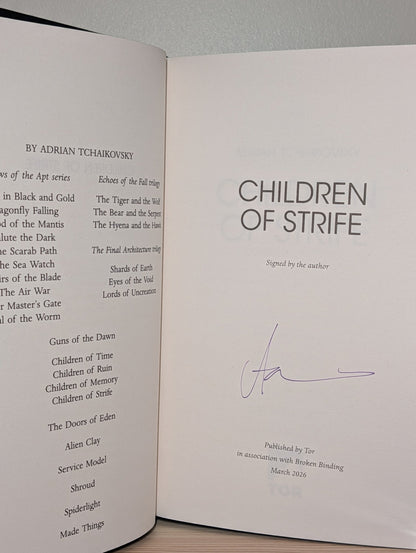 Children of Strife by Adrian Tchaikovsky (Signed First Edition with sprayed edges) - Fialta Books