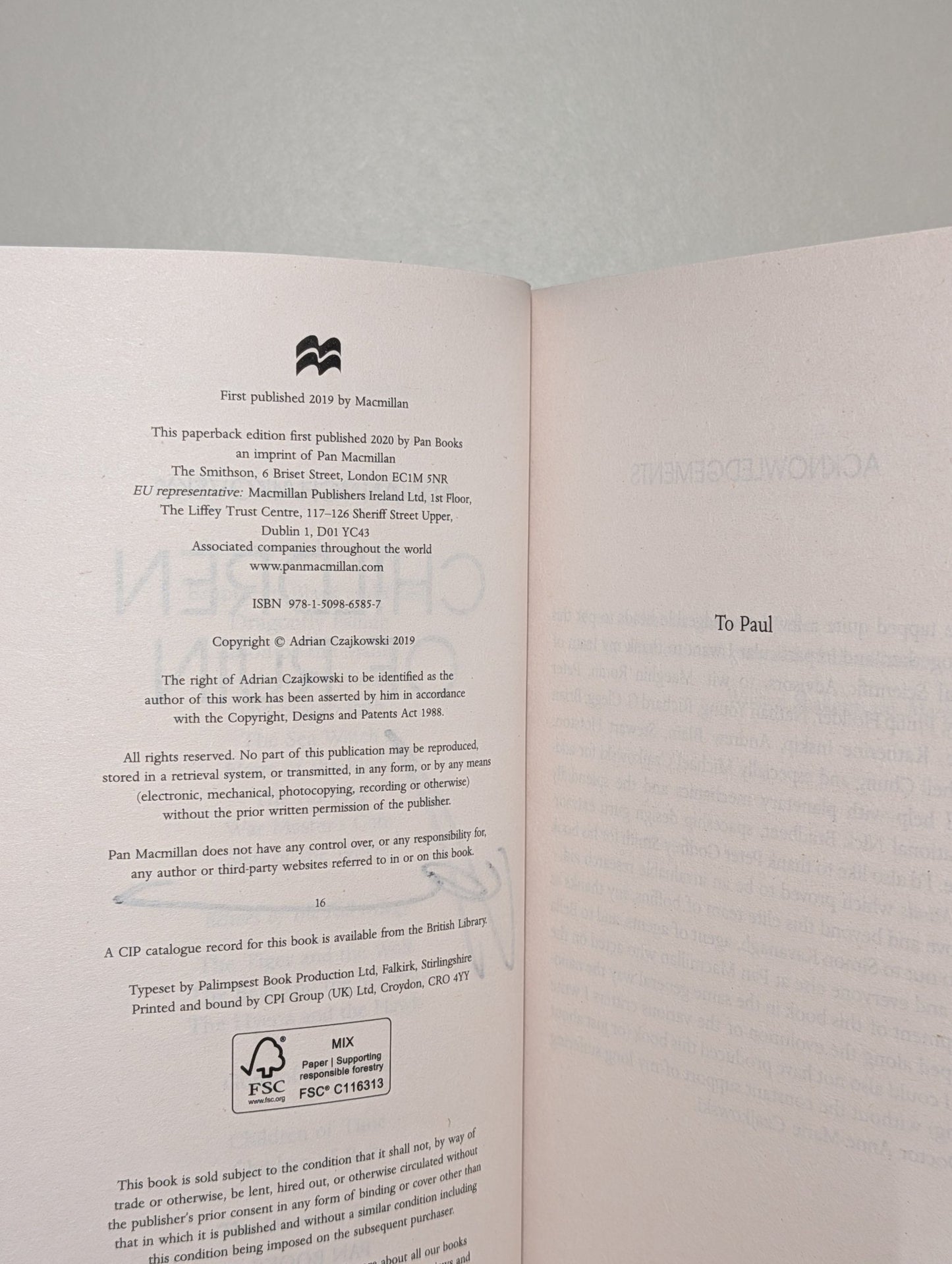 Children of Time; Children of Ruin; Children of Memory by Adrian Tchaikovsky (Signed Set) - Fialta Books
