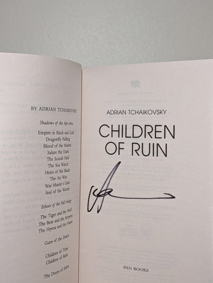 Children of Time; Children of Ruin; Children of Memory by Adrian Tchaikovsky (Signed Set) - Fialta Books