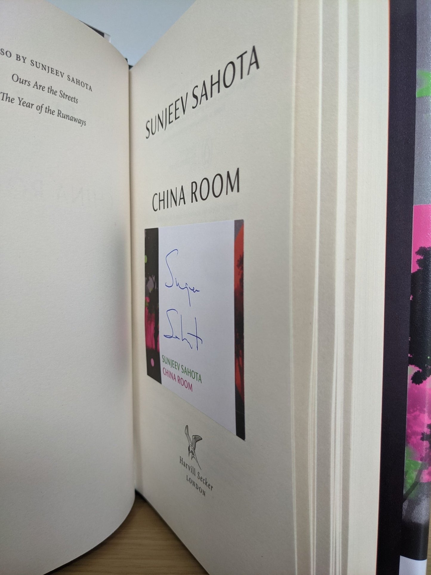 China Room by Sunjeev Sahota (Signed First Edition) - Fialta Books