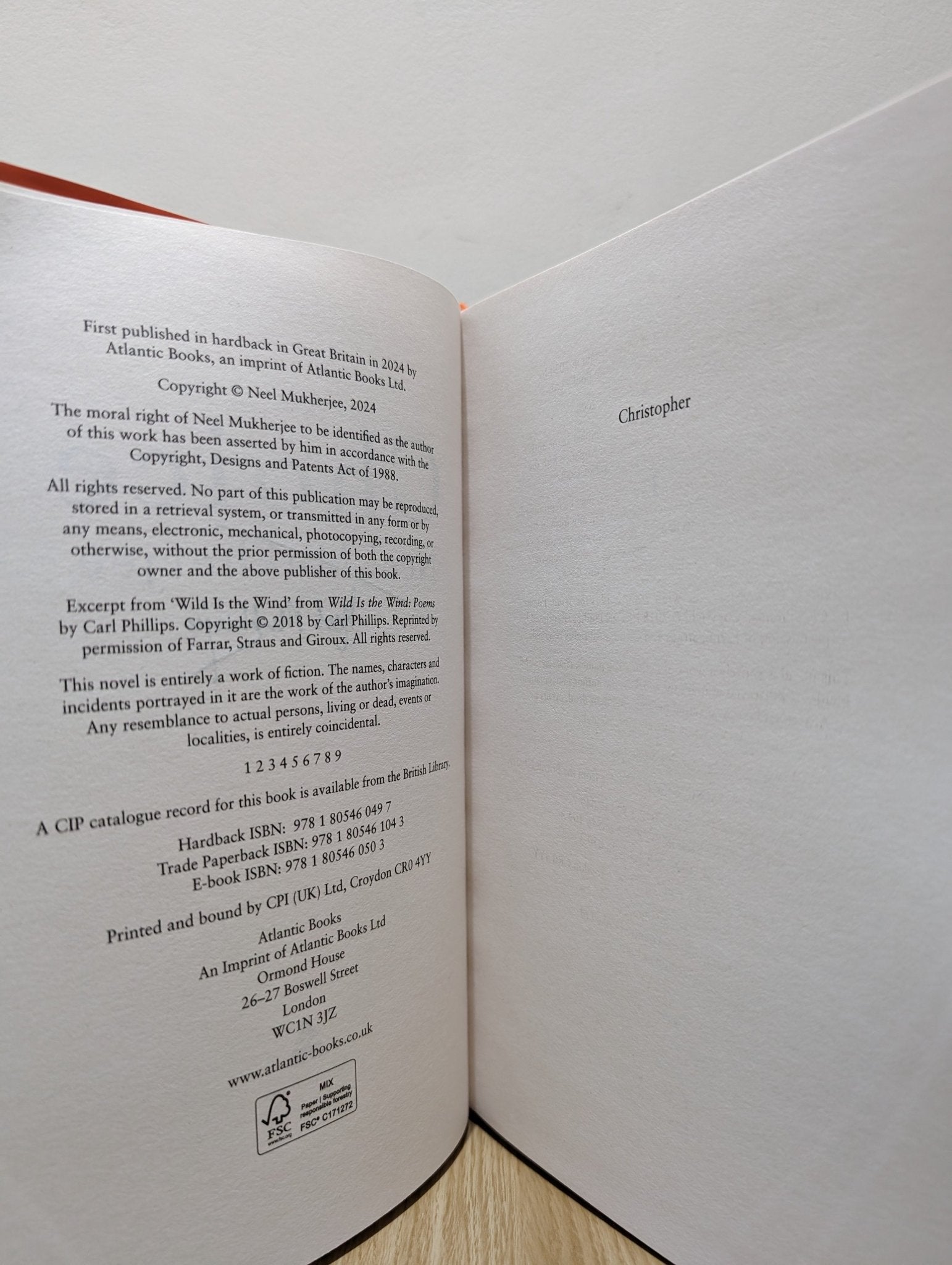 Choice by Neel Mukherjee (Signed First Edition) - Fialta Books