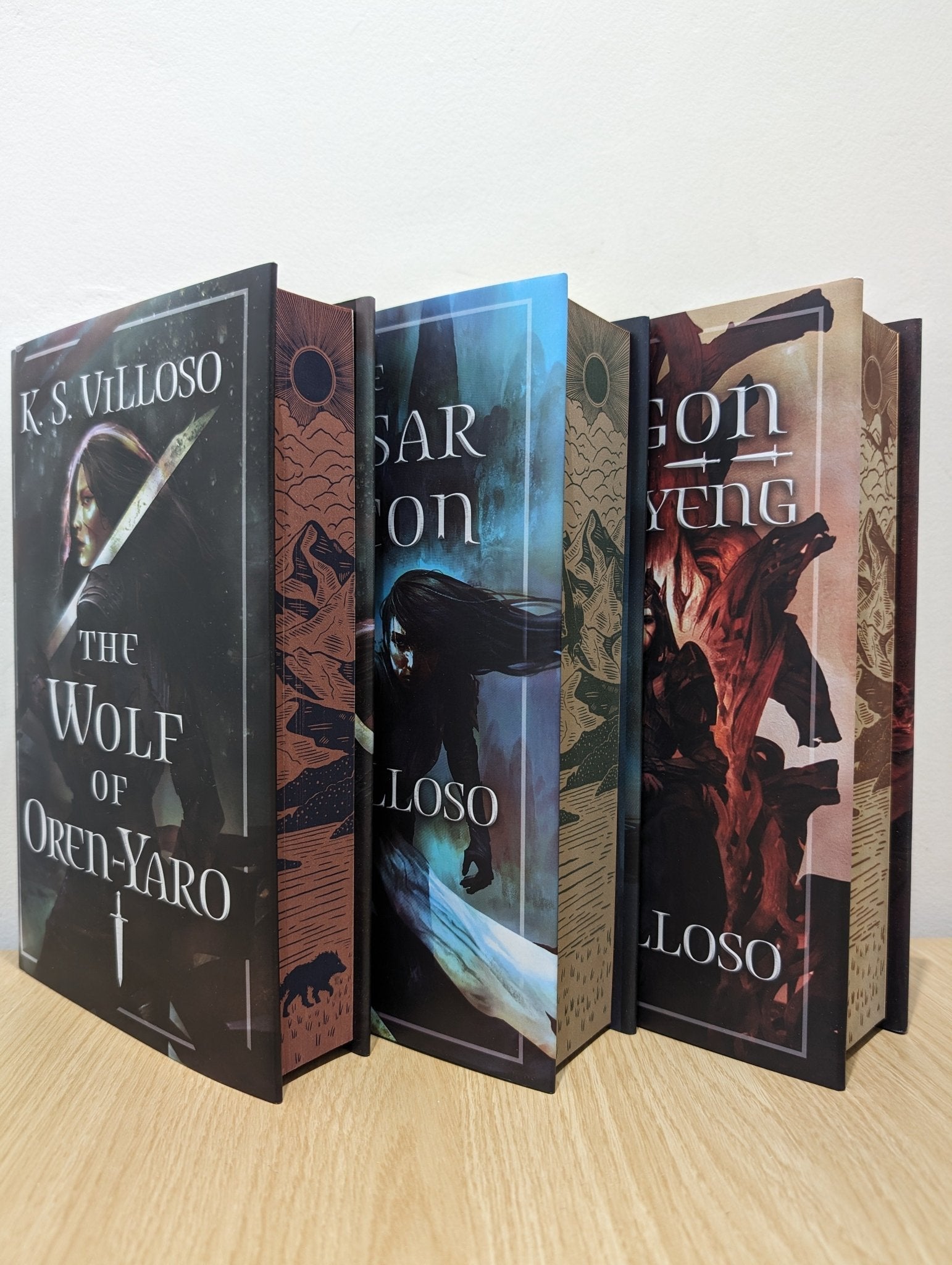 Chronicles of the Wolf Queen Series by K.S. Villoso (Signed Set with sprayed edges) - Fialta Books