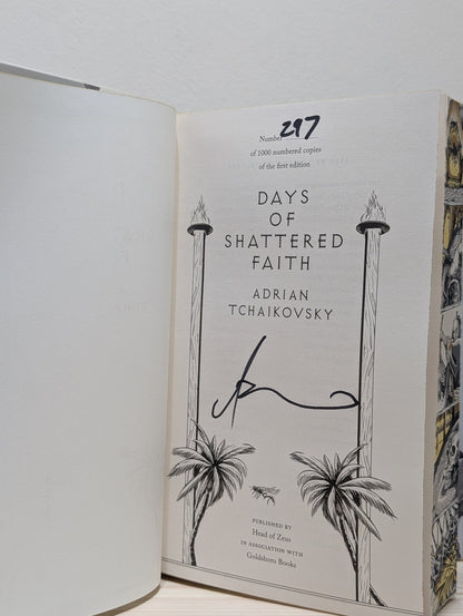 City of Last Chances; House of Open Wounds; Days of Shattered Faith by Adrian Tchaikovsky (Signed First Set with sprayed edges) - Fialta Books
