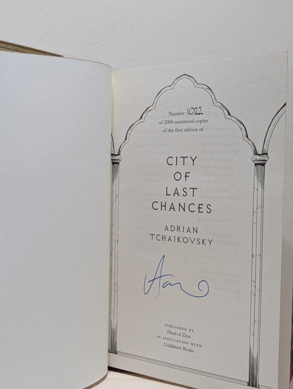 City of Last Chances; House of Open Wounds; Days of Shattered Faith by Adrian Tchaikovsky (Signed First Set with sprayed edges) - Fialta Books