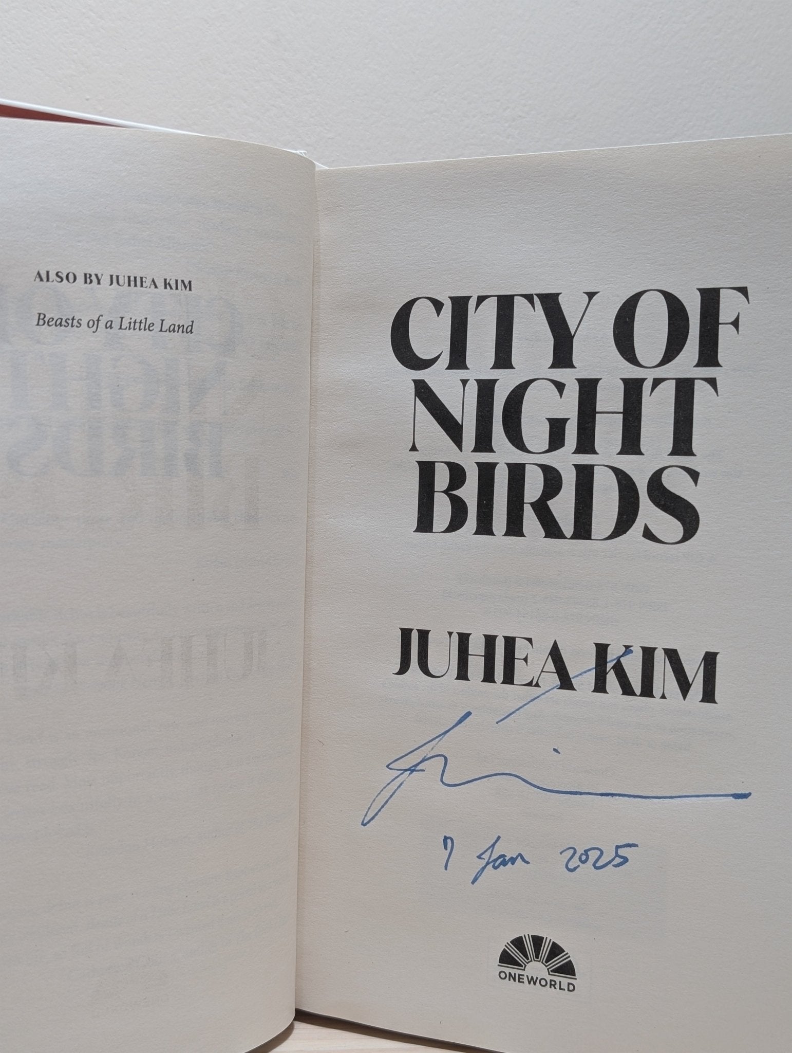 City of Night Birds by Juhea Kim (Signed Dated First Edition) - Fialta Books