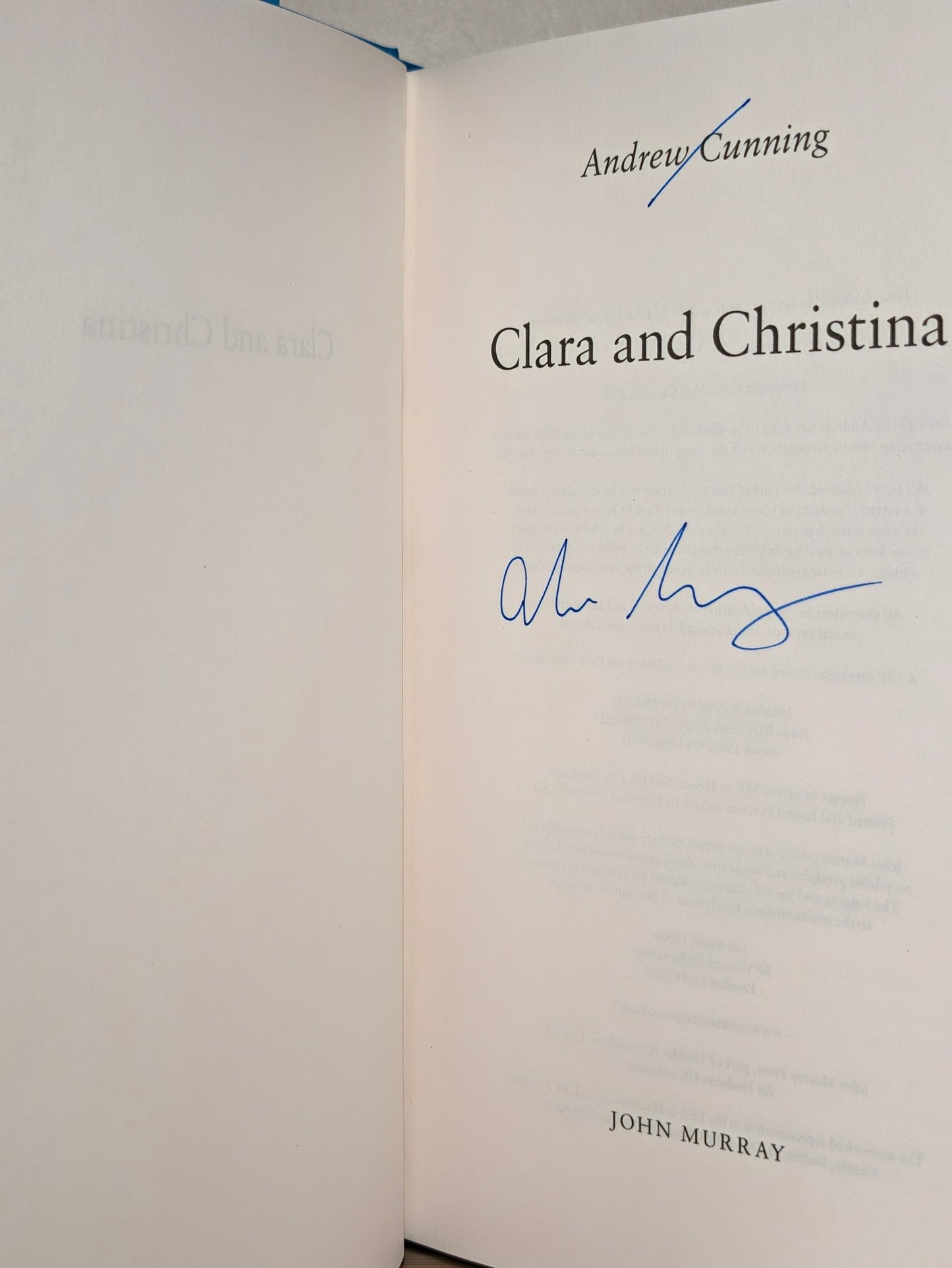 Clara and Christina by Andrew Cunning (Signed First Edition) - Fialta Books