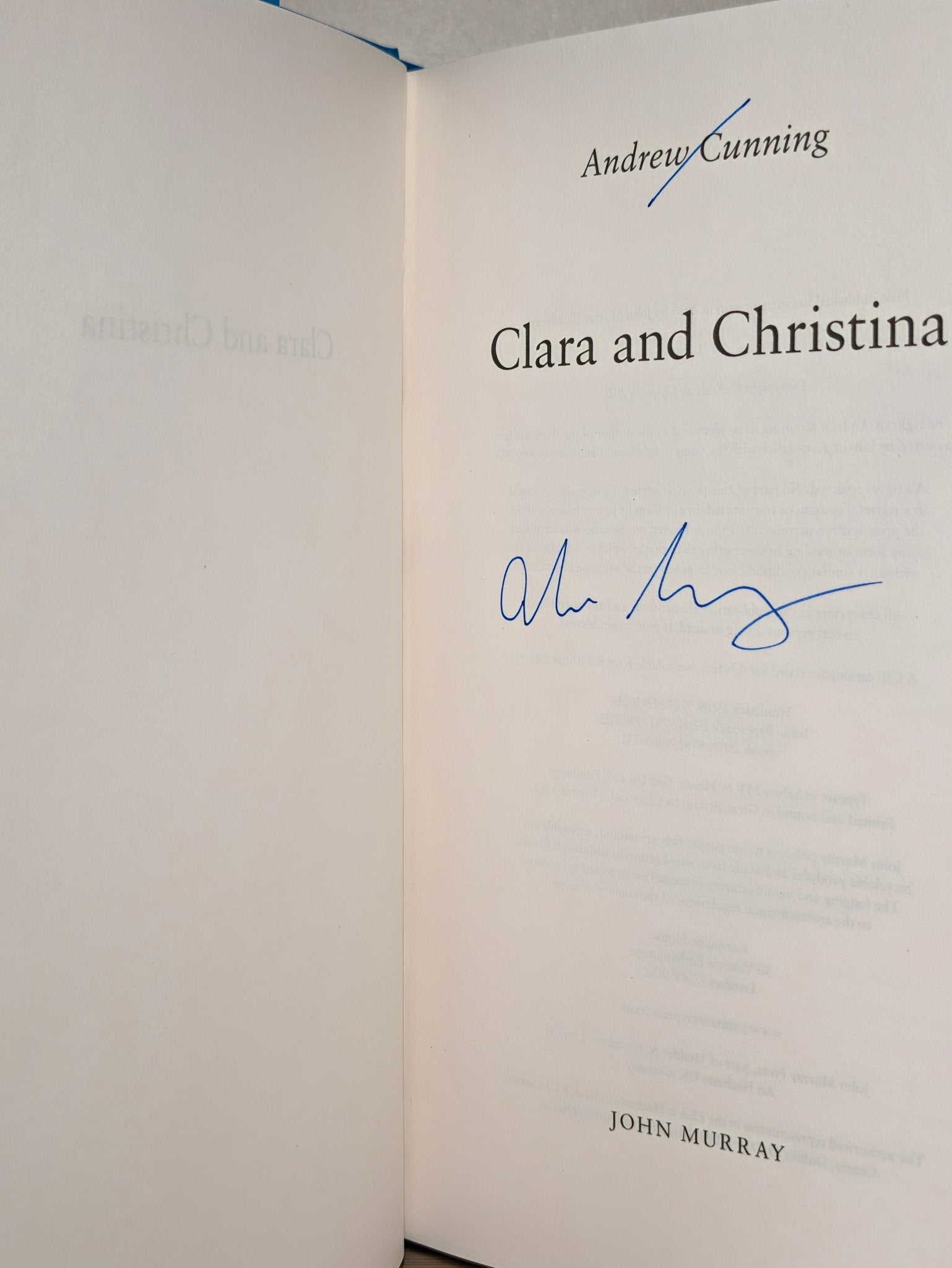 Clara and Christina by Andrew Cunning (Signed First Edition) - Fialta Books