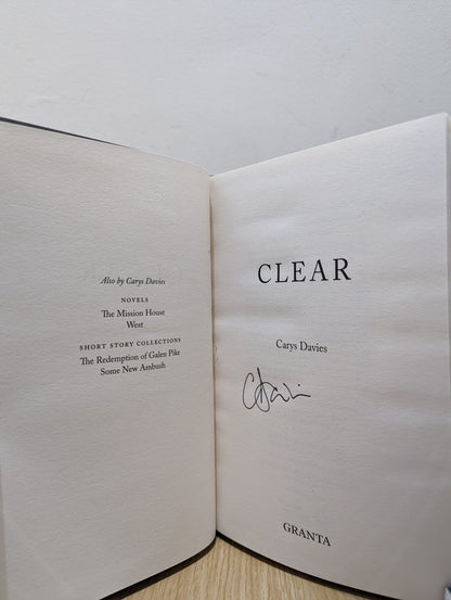 Clear by Carys Davies (Signed First Edition) - Fialta Books