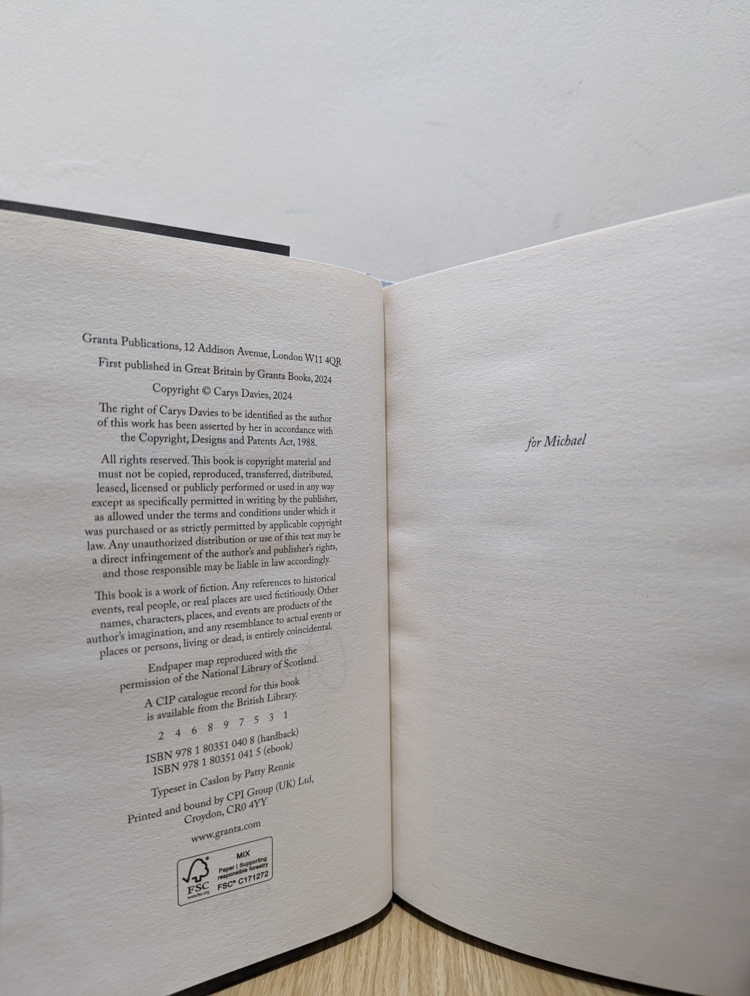 Clear by Carys Davies (Signed First Edition) - Fialta Books