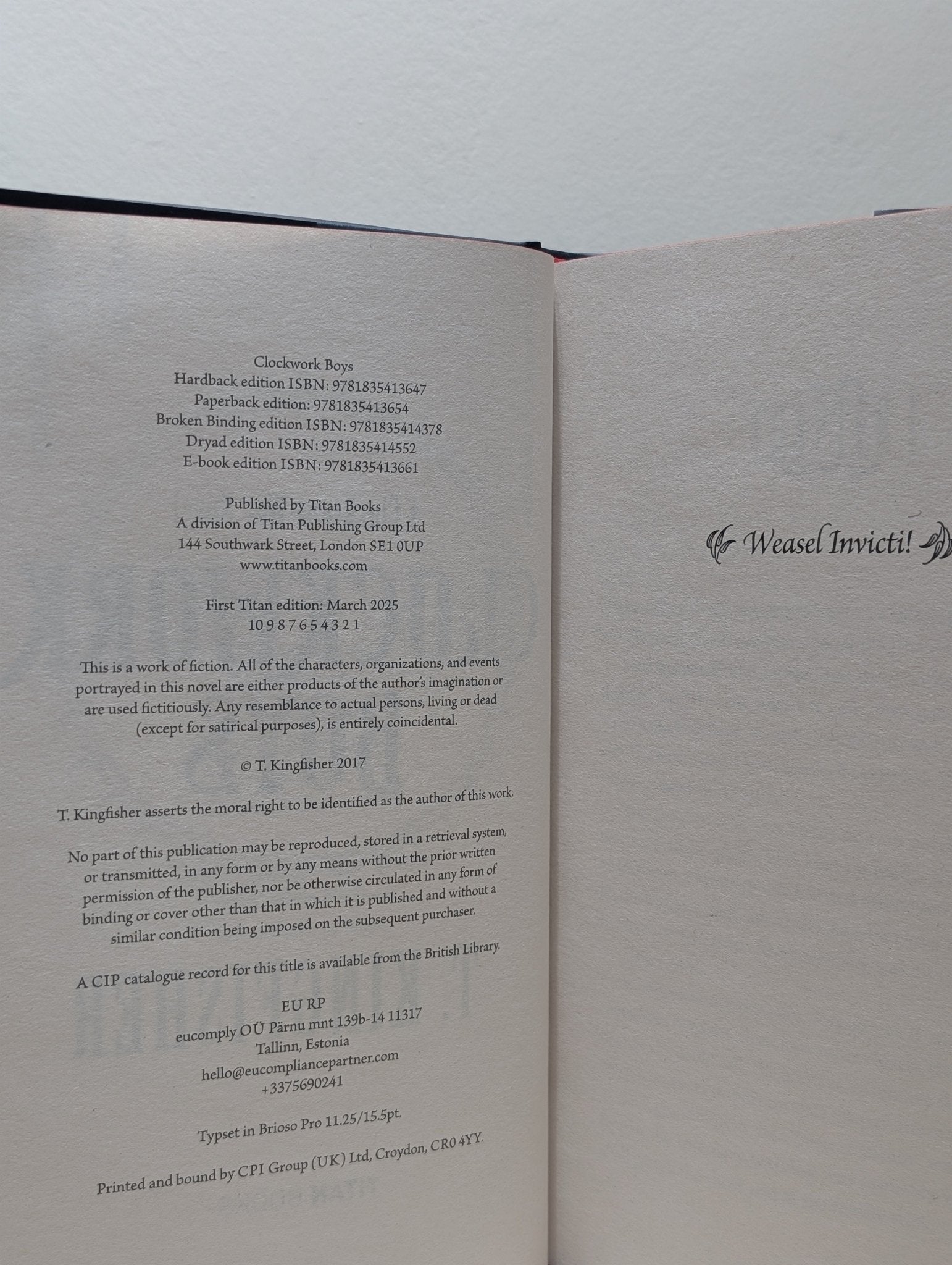 Clockwork Boys by T. Kingfisher (Signed First Edition with sprayed edges) - Fialta Books