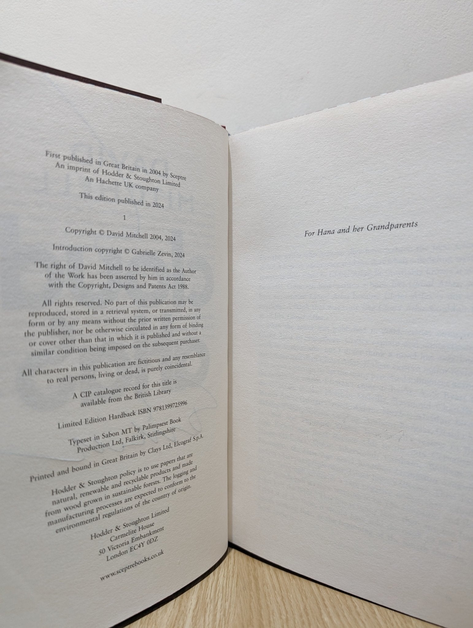 Cloud Atlas: 20th Anniversary Edition by David Mitchell (Signed with sprayed edges) - Fialta Books