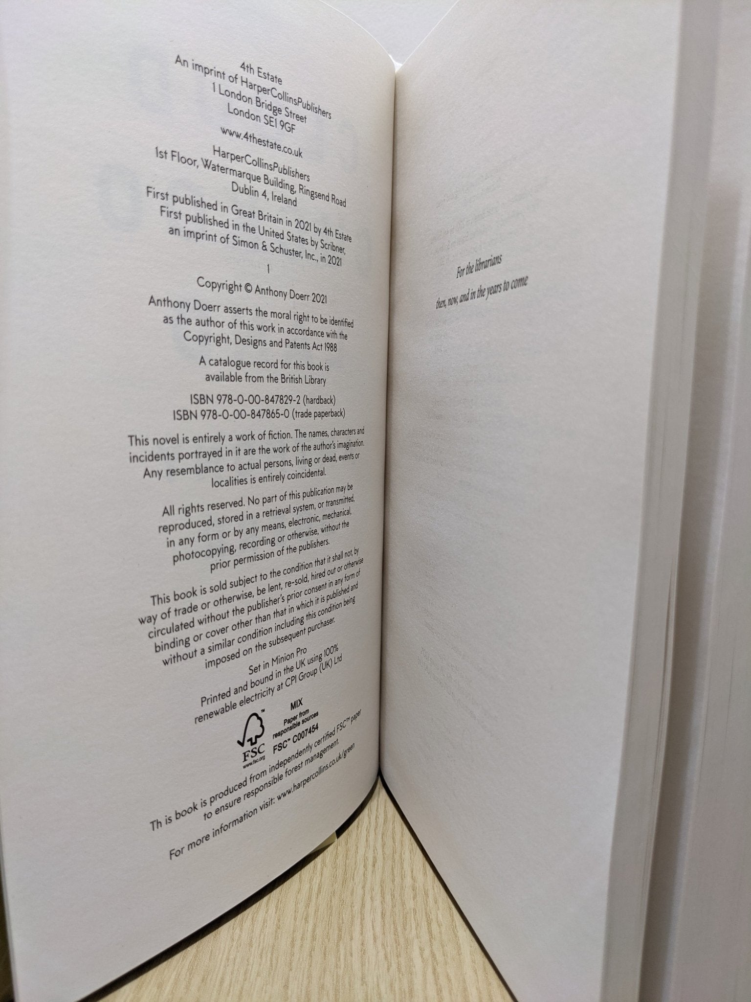 Cloud Cuckoo Land: A Novel by Anthony Doerr (Signed First Edition with extra content) - Fialta Books