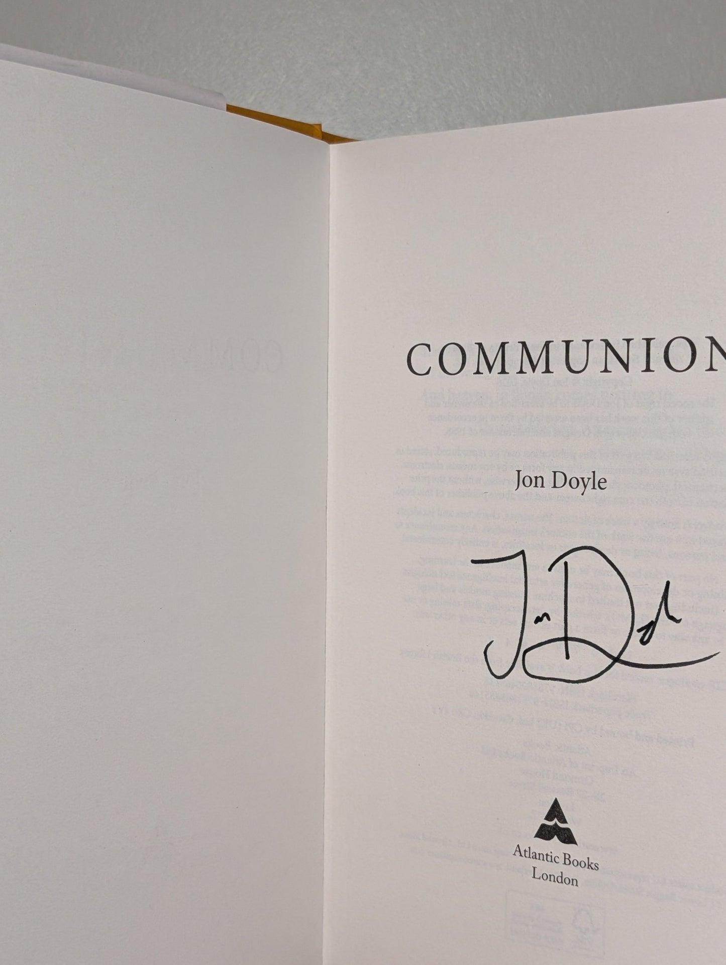Communion by Jon Doyle (Signed First Edition) - Fialta Books