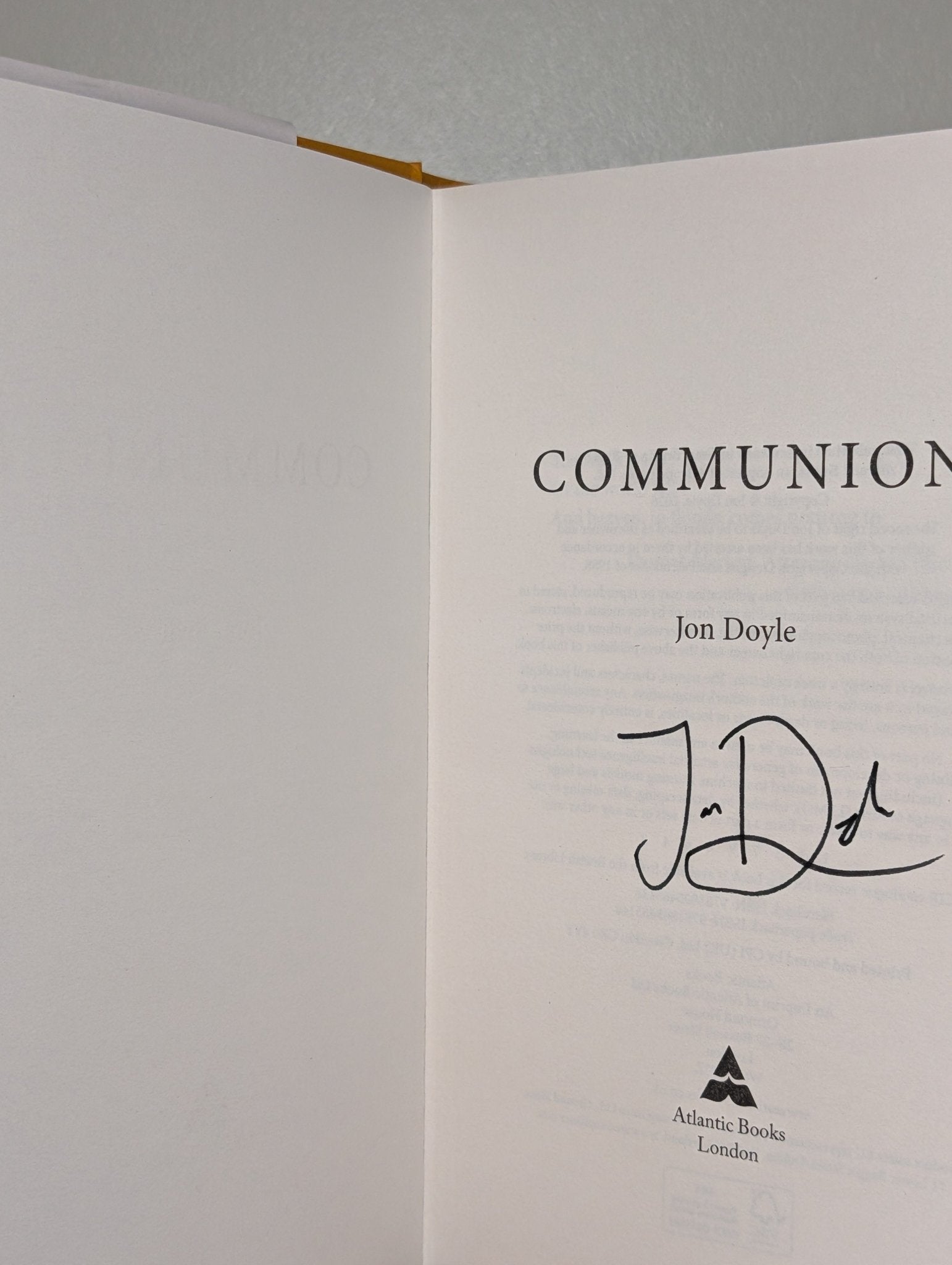 Communion by Jon Doyle (Signed First Edition) - Fialta Books