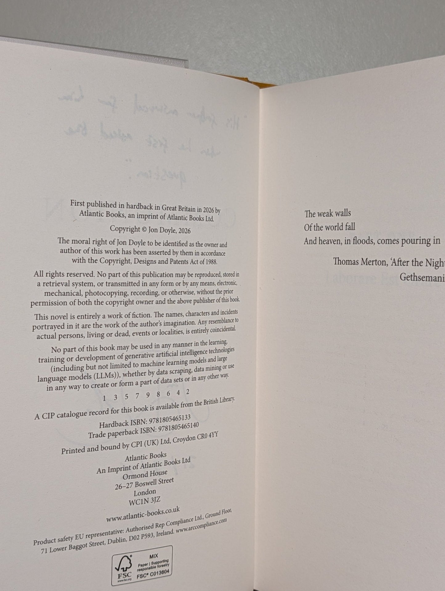Communion by Jon Doyle (Signed Lined First Edition) - Fialta Books