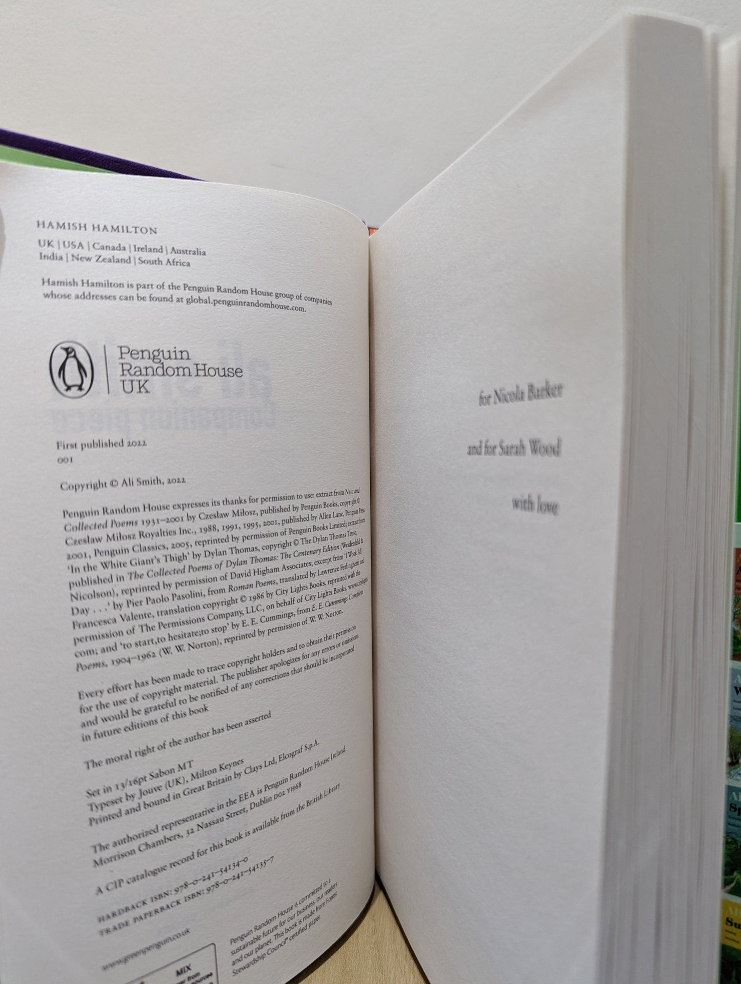 Companion Piece by Ali Smith (Signed First Edition) - Fialta Books