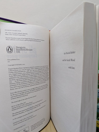 Companion Piece by Ali Smith (Signed First Edition) - Fialta Books