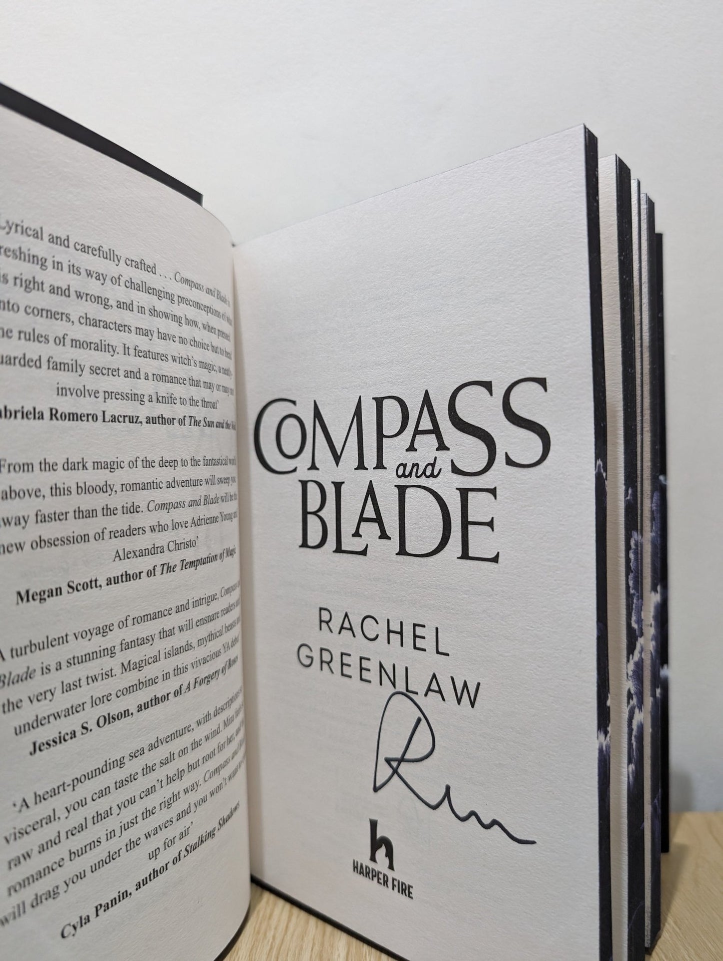 Compass and Blade by Rachel Greenlaw (Signed First Edition with sprayed edges) - Fialta Books