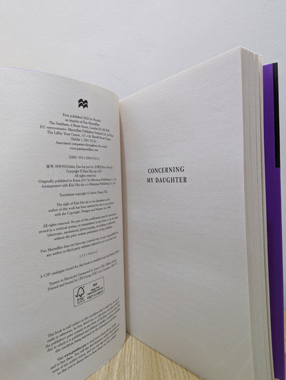 Concerning My Daughter by Kim Hye - jin (Signed First Edition) - Fialta Books