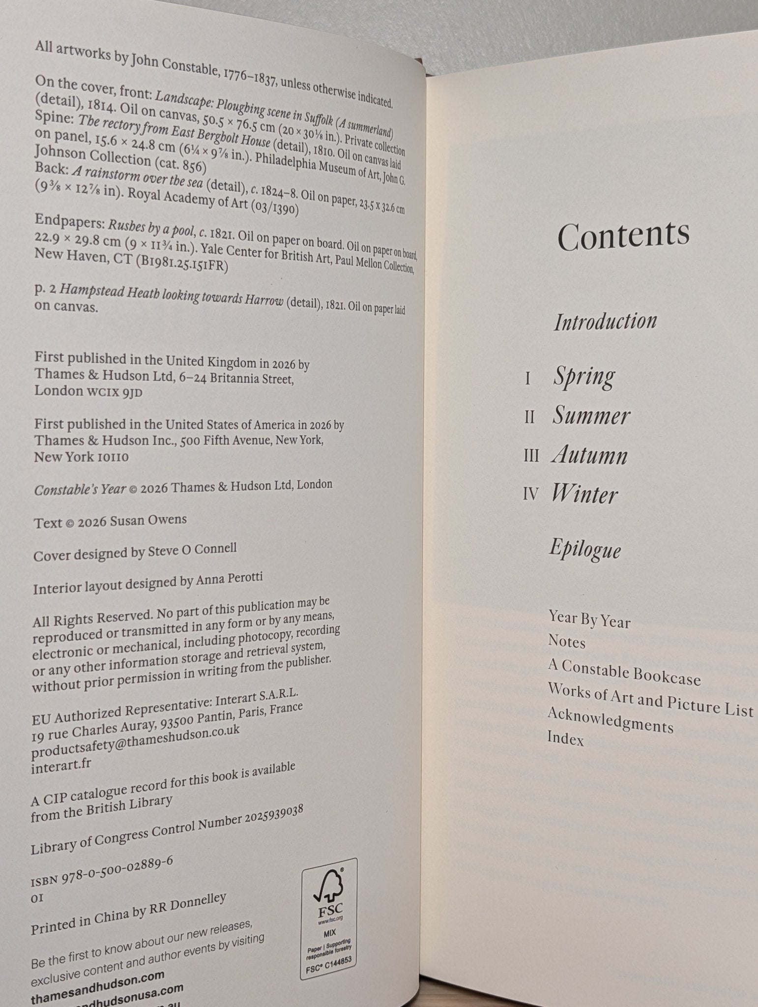 Constable's Year: An Artist in Changing Seasons by Susan Owens (Signed First Edition) - Fialta Books