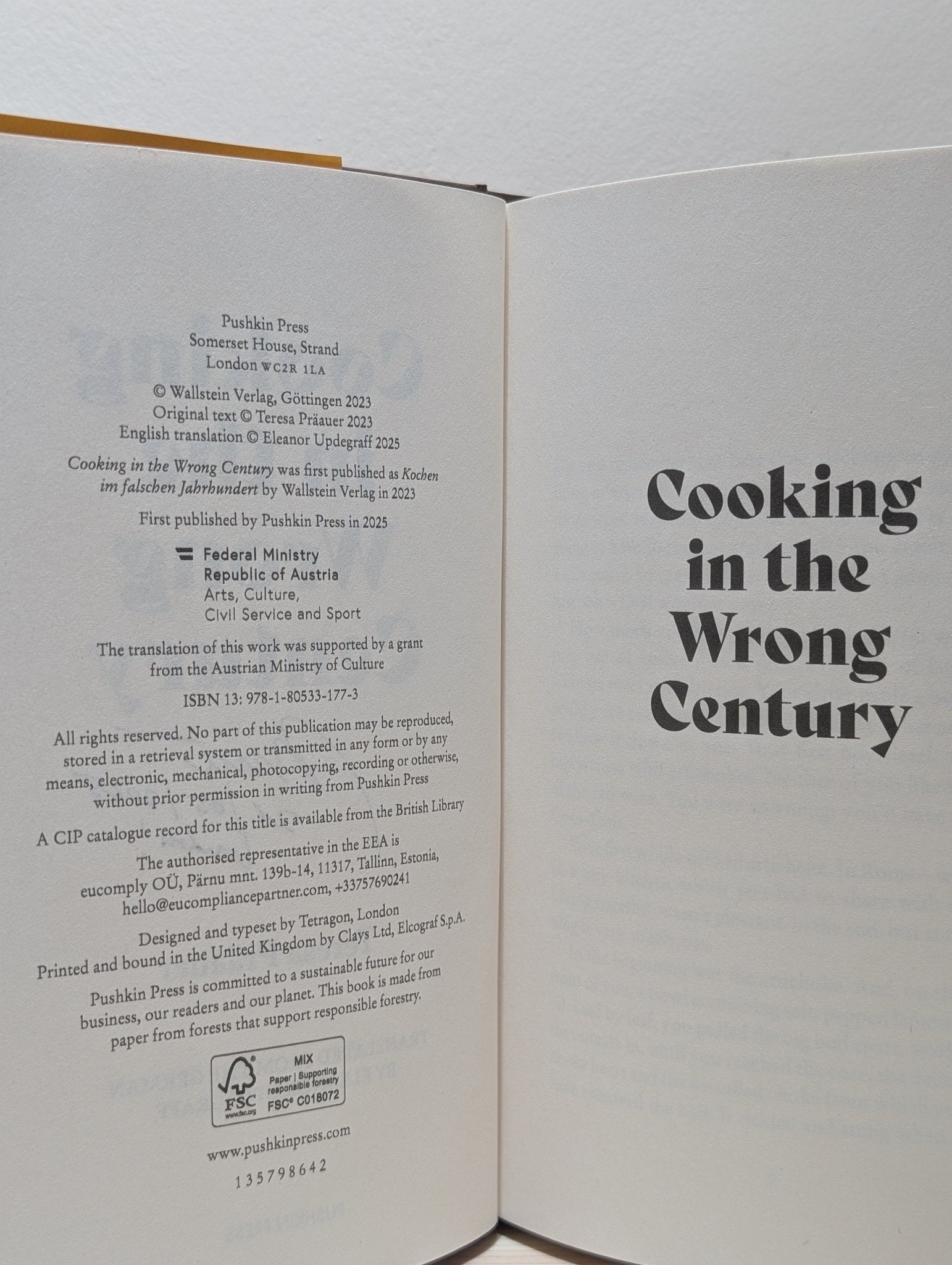 Cooking in the Wrong Century by Teresa Praauer (Signed Dated First Edition) - Fialta Books