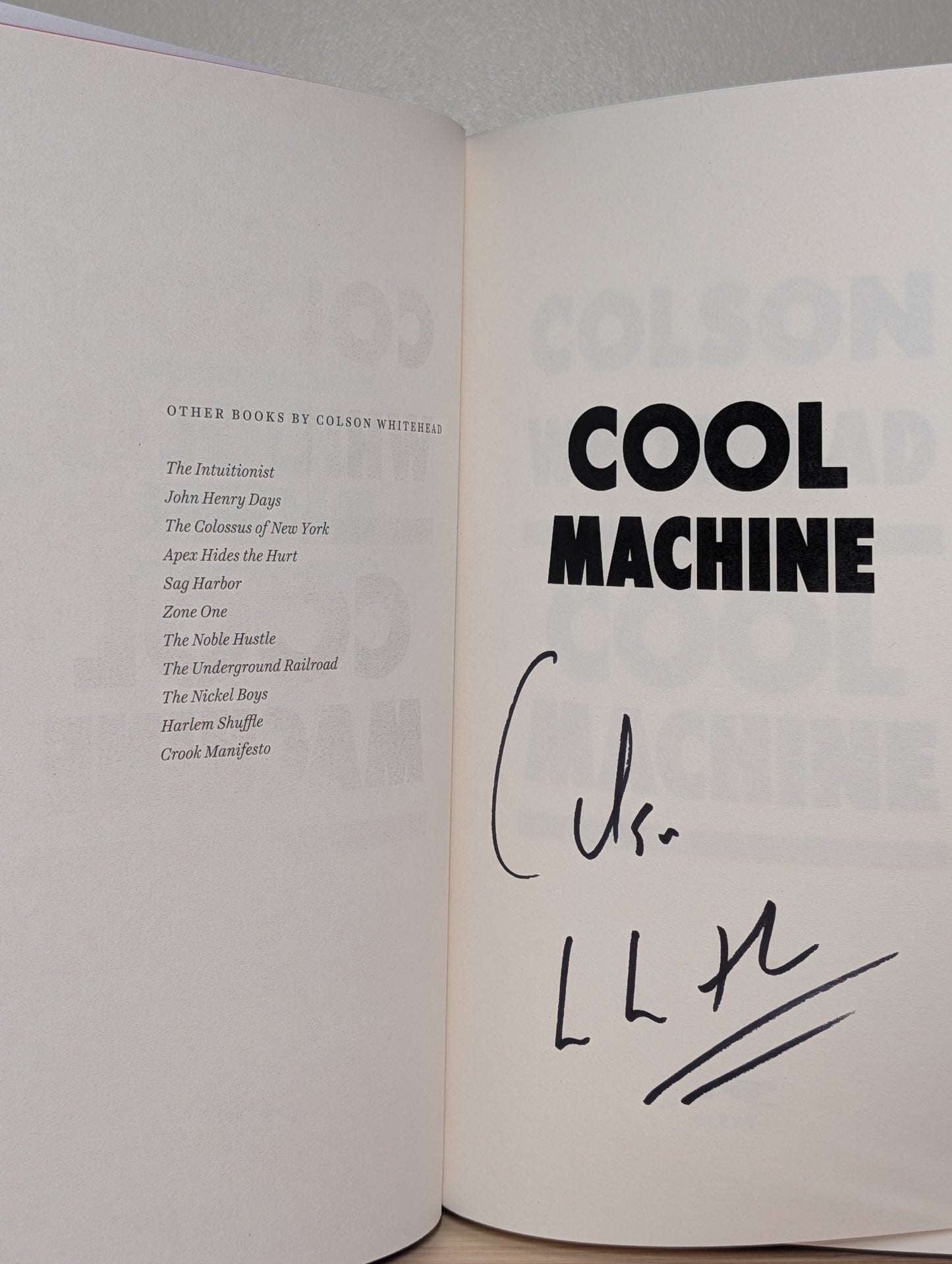 Cool Machine by Colson Whitehead (Signed First Edition) - Fialta Books
