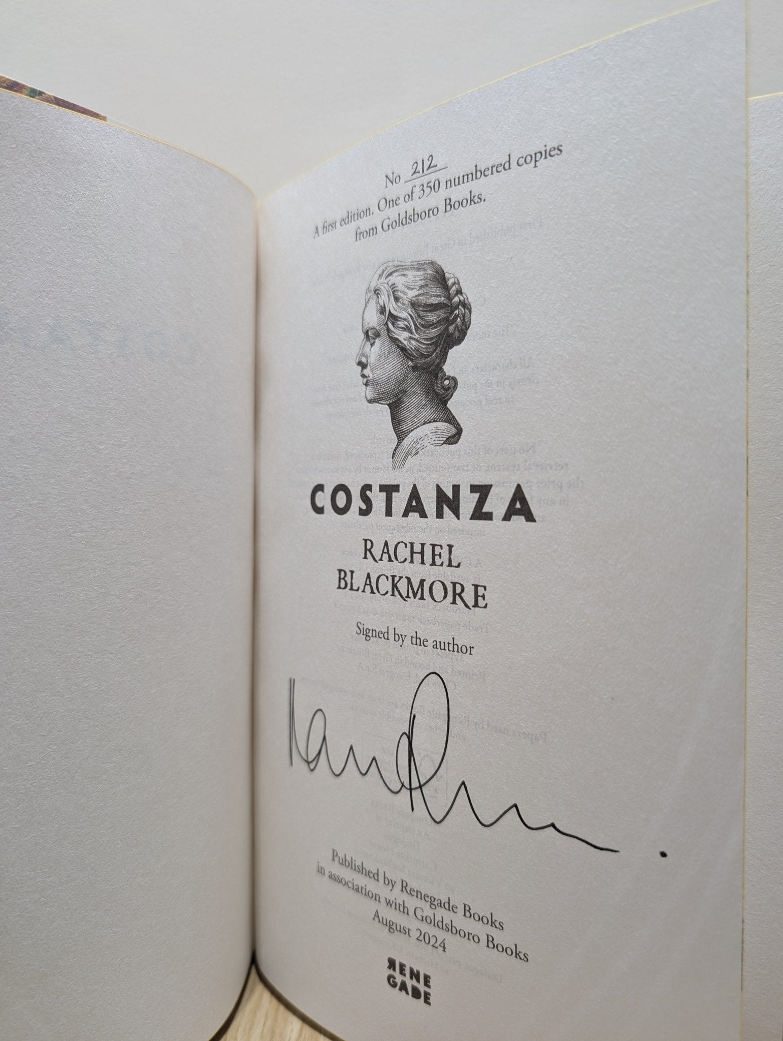 Costanza by Rachel Blackmore (Signed First Edition with sprayed edges) - Fialta Books