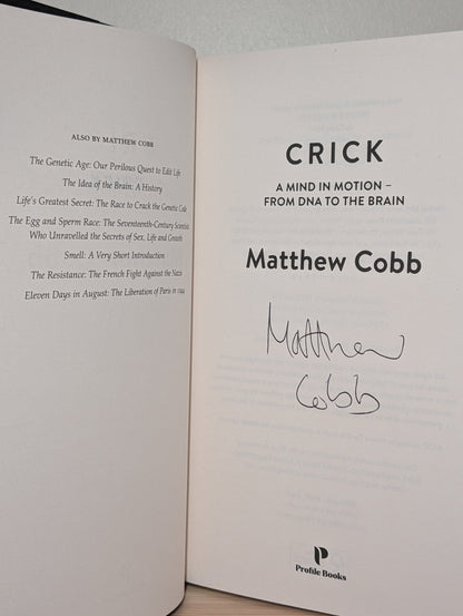 Crick by Professor Matthew Cobb (Signed First Edition) - Fialta Books