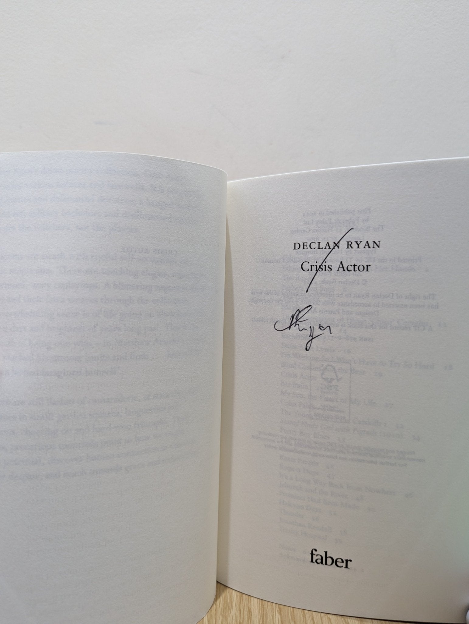 Crisis Actor by Declan Ryan (Signed First Edition) - Fialta Books