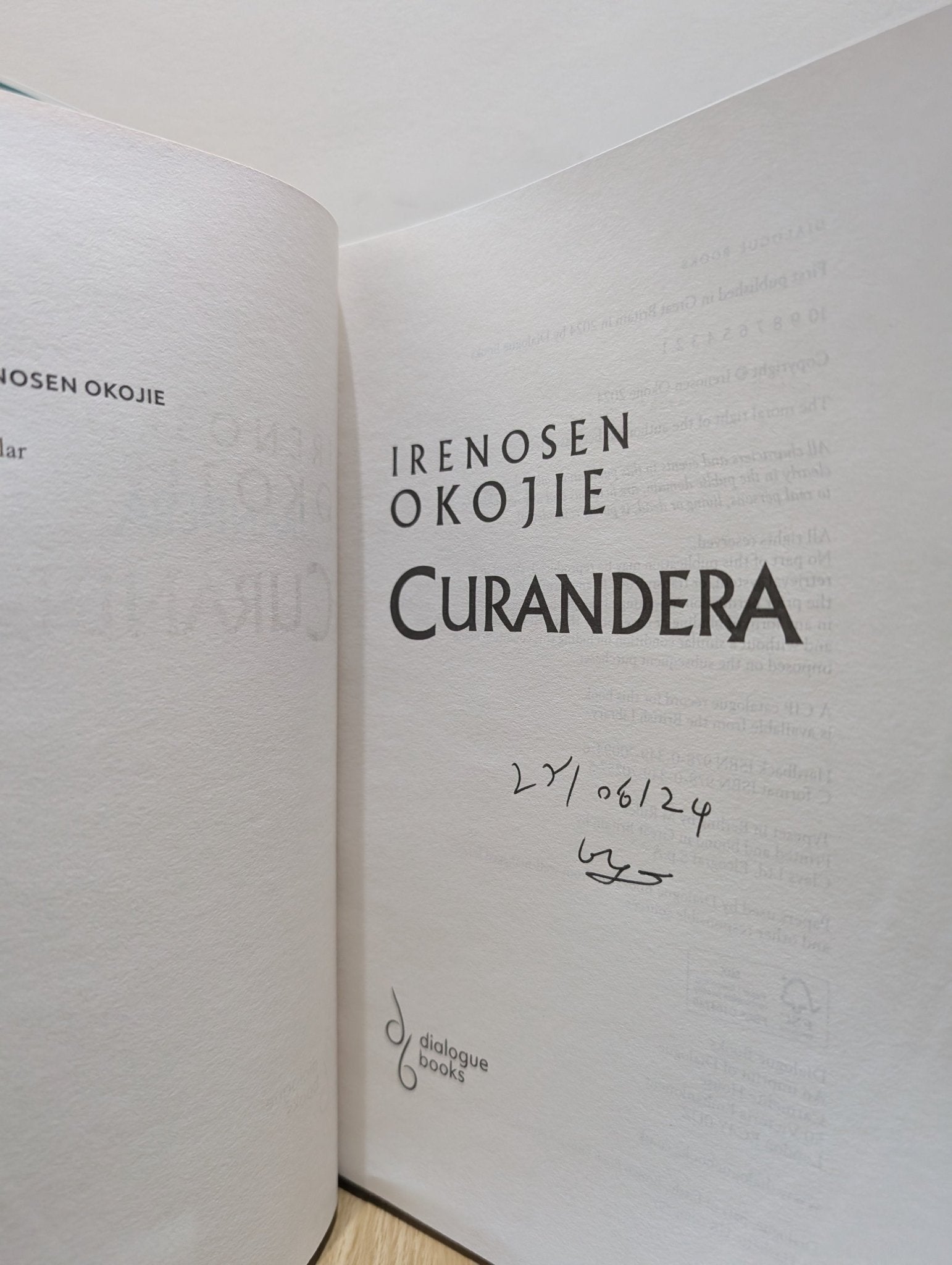 Curandera by Irenosen Okojie (Signed First Edition) - Fialta Books