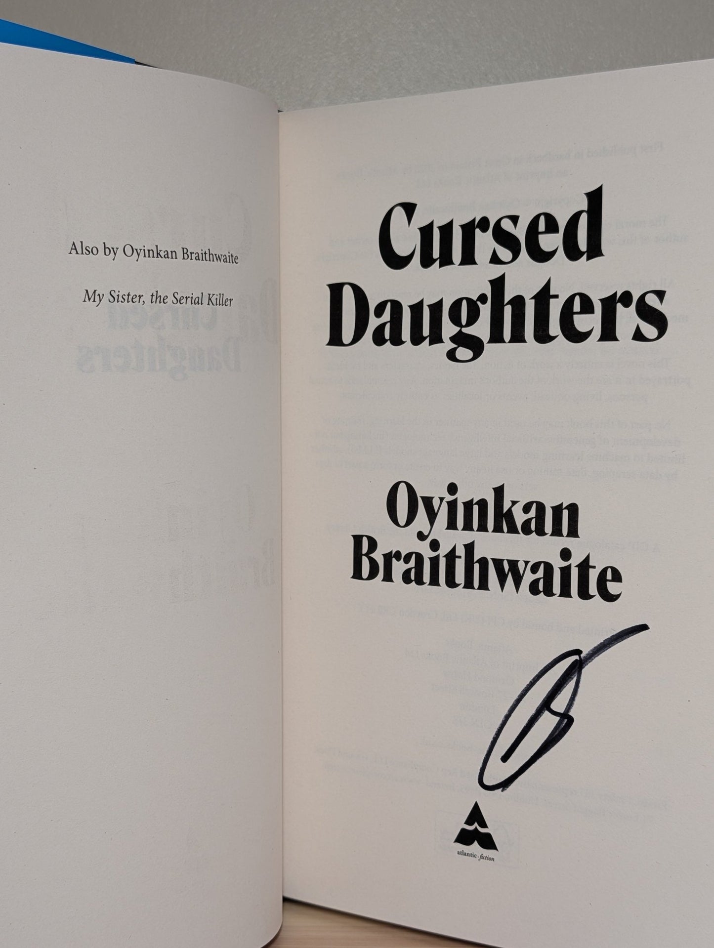 Cursed Daughters by Oyinkan Braithwaite (Signed First Edition) - Fialta Books