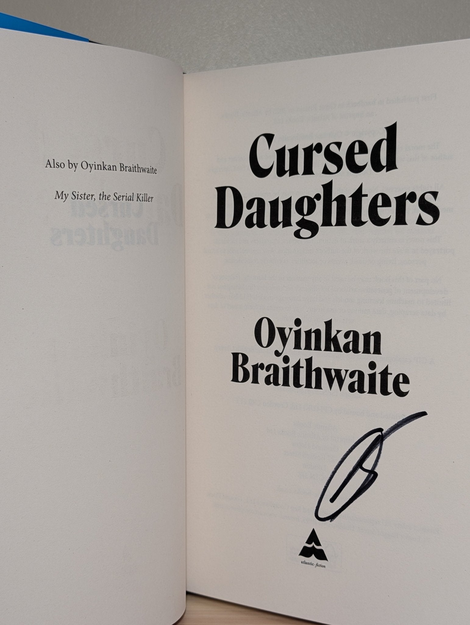 Cursed Daughters by Oyinkan Braithwaite (Signed First Edition) - Fialta Books