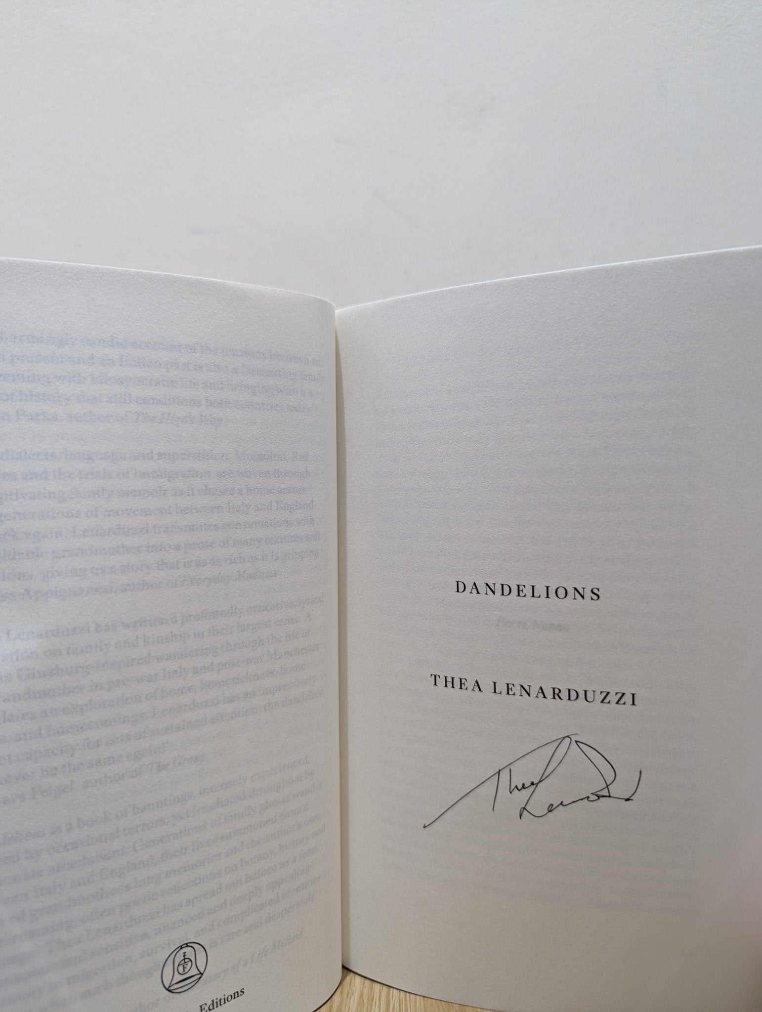 Dandelions by Thea Lenarduzzi (Signed First Edition) - Fialta Books