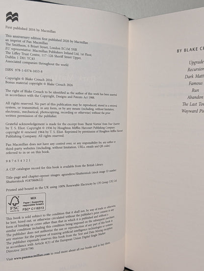 Dark Matter by Blake Crouch (Signed Deluxe Edition with sprayed edges) - Fialta Books