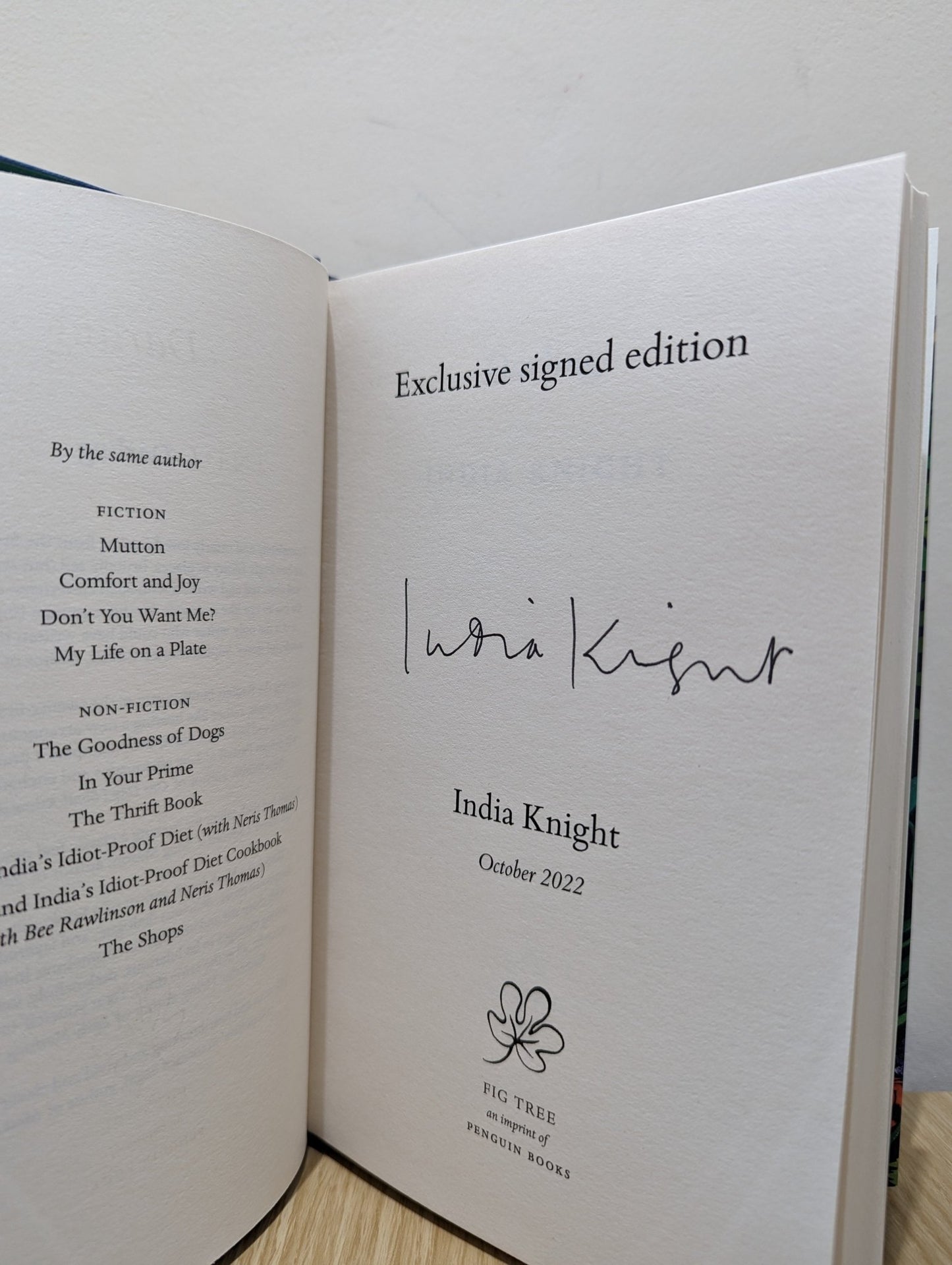Darling by India Knight (Signed First Edition) - Fialta Books