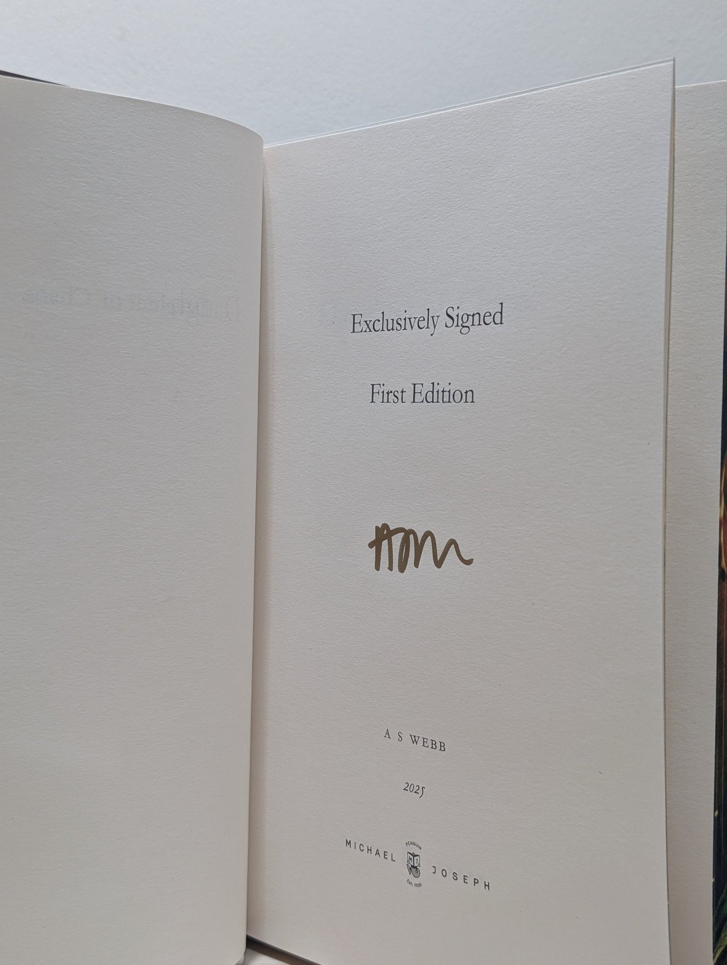 Daughter of Chaos by A S Webb (Signed First Edition with sprayed edges) - Fialta Books