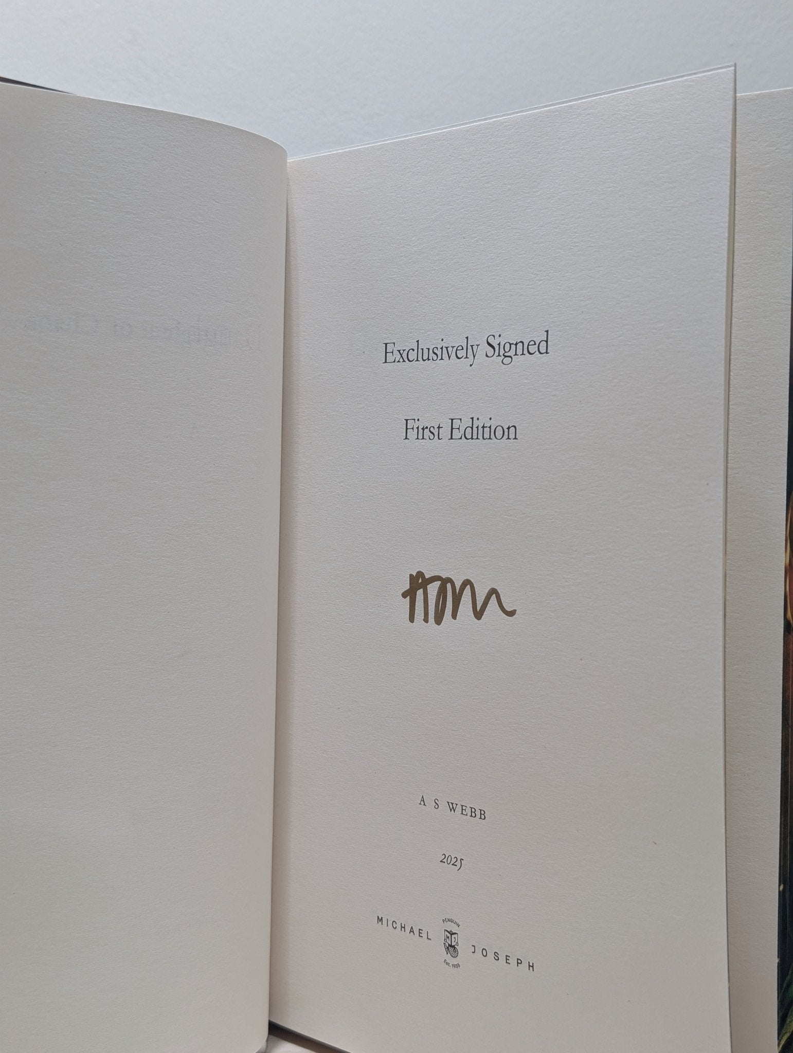 Daughter of Chaos by A S Webb (Signed First Edition with sprayed edges) - Fialta Books