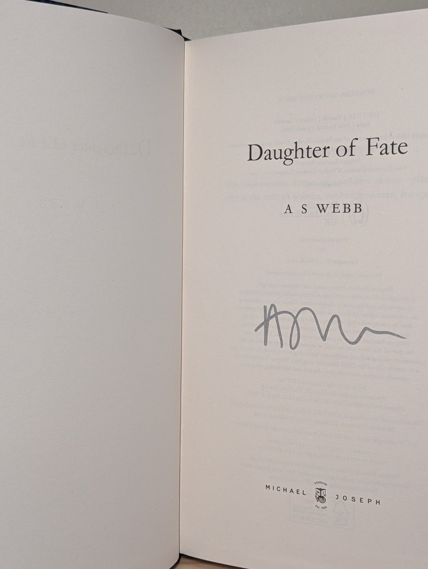 Daughter of Chaos; Daughter of Fate by A S Webb (Signed set) - Fialta Books