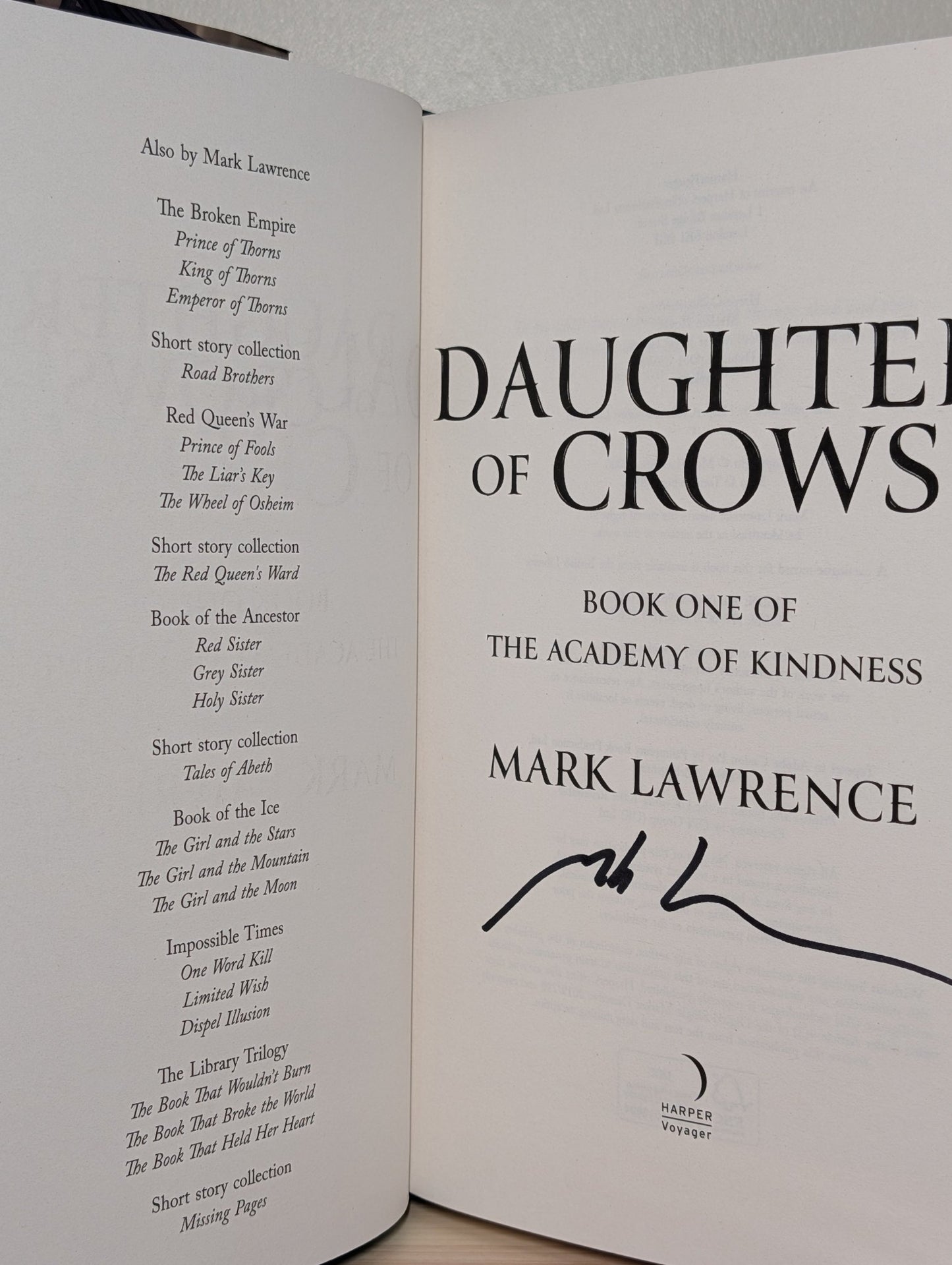 Daughter of Crows by Mark Lawrence (Signed First Edition) - Fialta Books