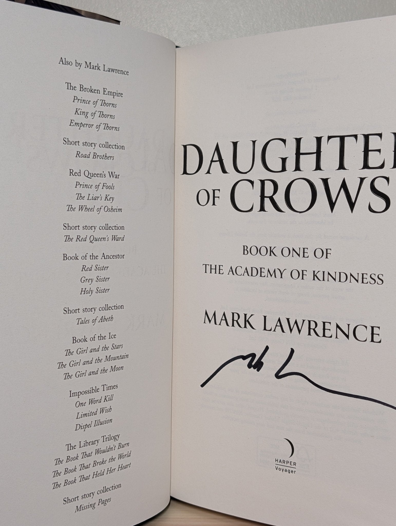 Daughter of Crows by Mark Lawrence (Signed First Edition) - Fialta Books