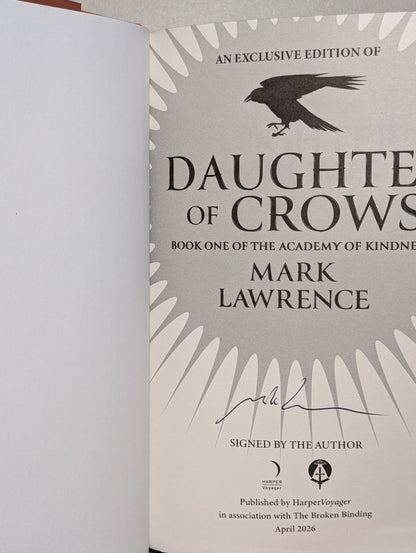 Daughter of Crows by Mark Lawrence (Signed First Edition with sprayed edges) - Fialta Books