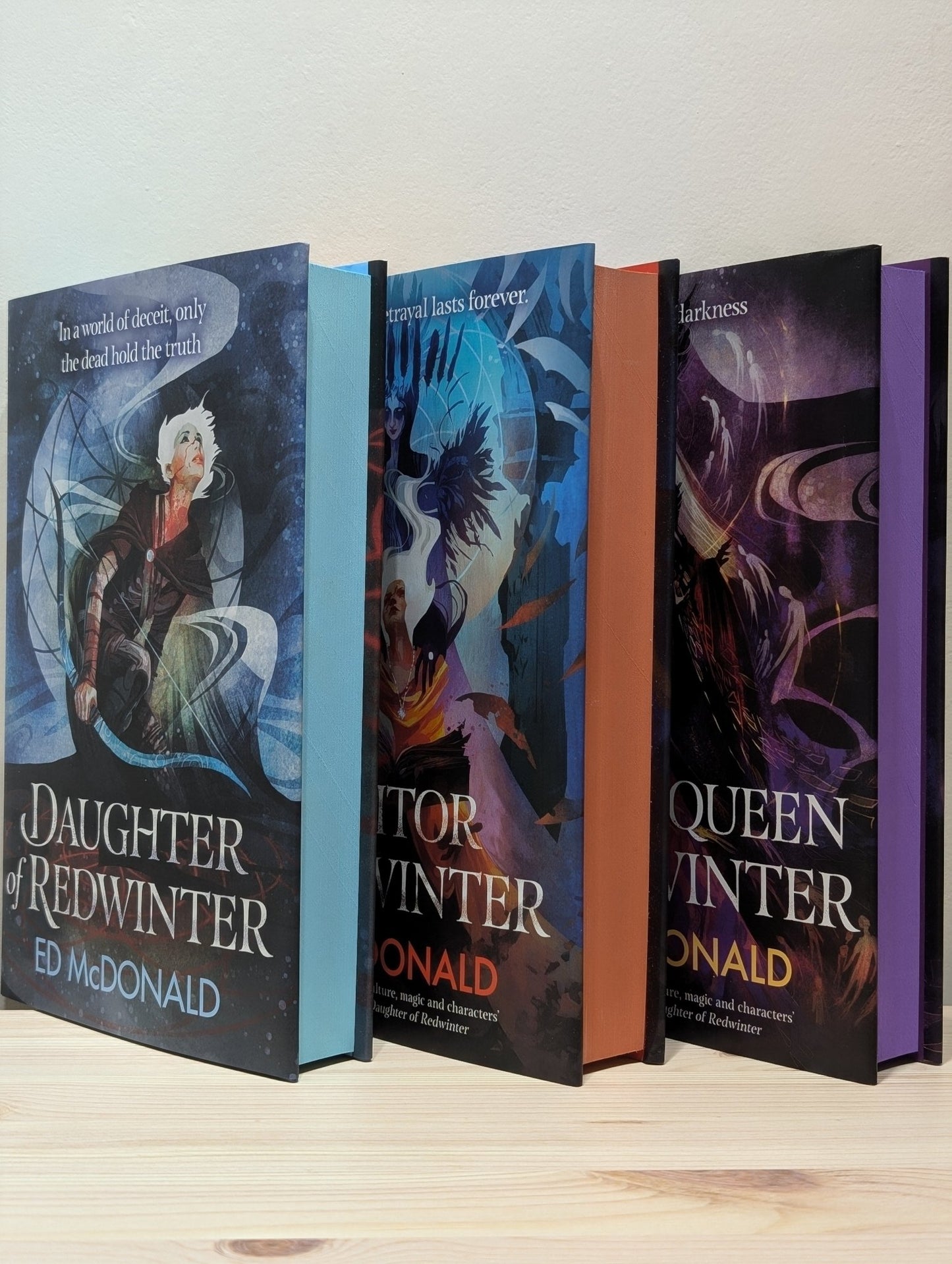 Daughter of Redwinter; Traitor of Redwinter: Witch Queen of Redwinter by Ed McDonald (Signed Numbered Set with sprayed edges) - Fialta Books