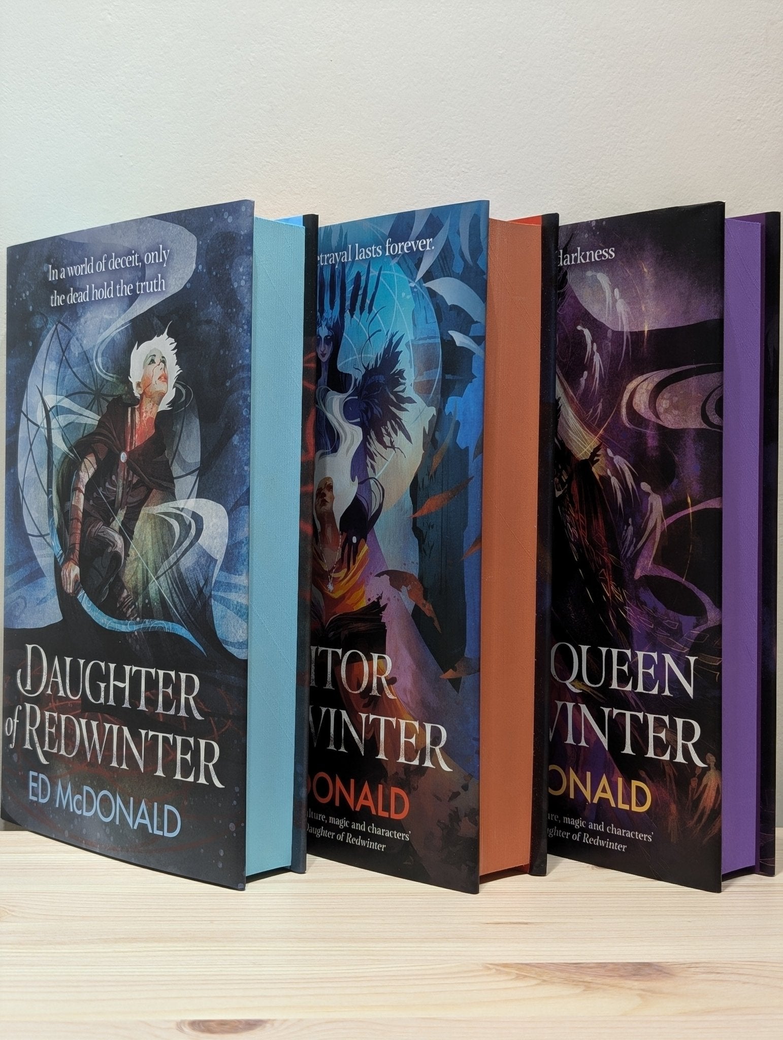 Daughter of Redwinter; Traitor of Redwinter: Witch Queen of Redwinter by Ed McDonald (Signed Numbered Set with sprayed edges) - Fialta Books