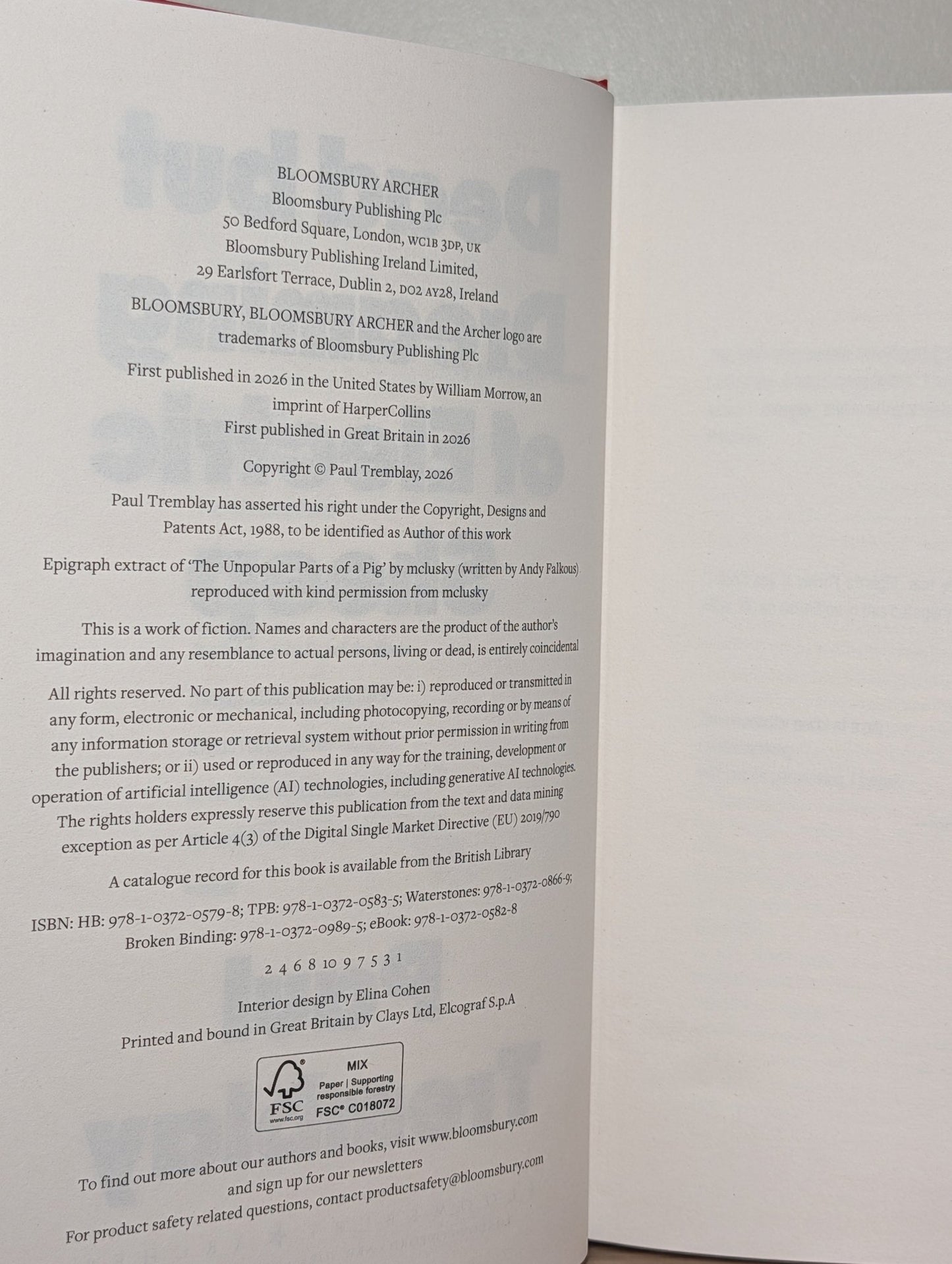 Dead but Dreaming of Electric Sheep by Paul Tremblay (Signed First Edition) - Fialta Books