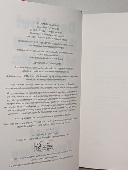 Dead but Dreaming of Electric Sheep by Paul Tremblay (Signed First Edition) - Fialta Books