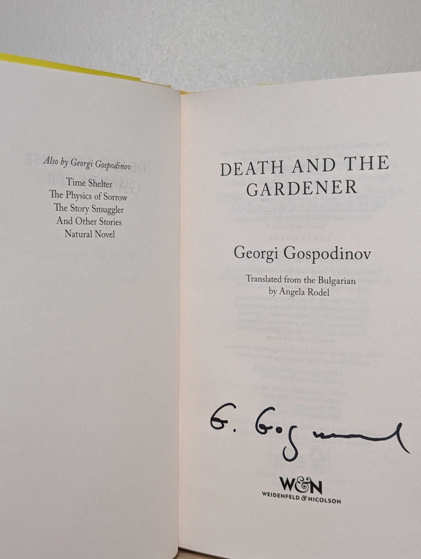 Death and the Gardener by Georgi Gospodinov (Signed) - Fialta Books