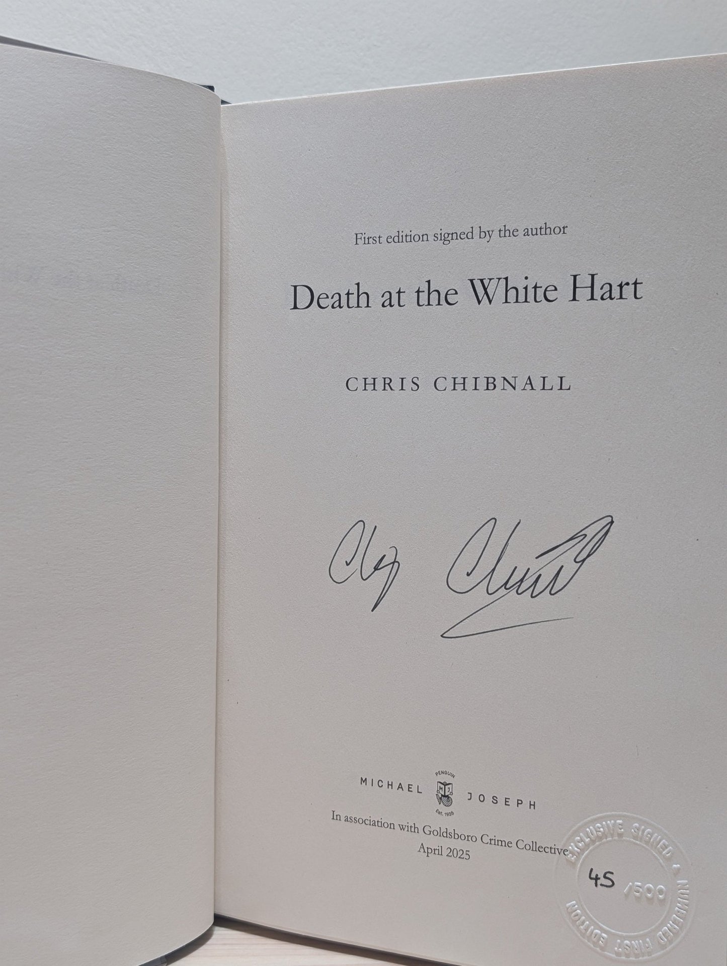Death At The White Hart by Chris Chibnall (Signed Numbered First Edition) - Fialta Books