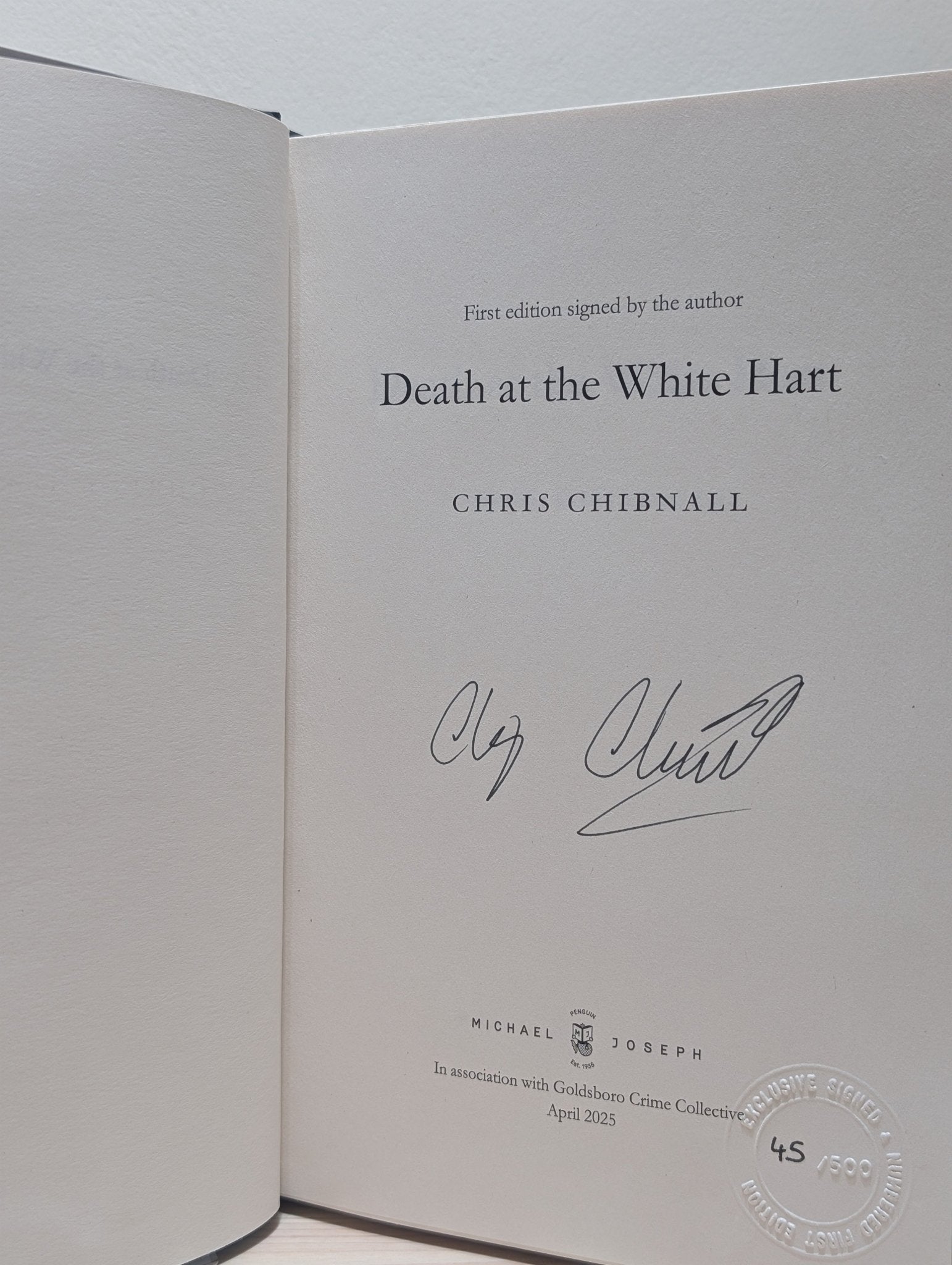 Death At The White Hart by Chris Chibnall (Signed Numbered First Edition) - Fialta Books