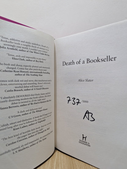 Death of a Bookseller by Alice Slater (Signed Numbered First Edition with special cover) - Fialta Books